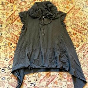 All saints sleeveless half zip cowl neck top size 12